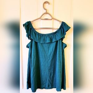Womens Plus - Lane Bryant NWT Teal Off the Shoulder Top Size 26/28